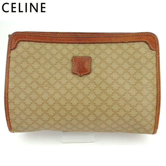 Celine clutch bag Bag macadam leather beige Shoulder brown - Picture 1 of 6